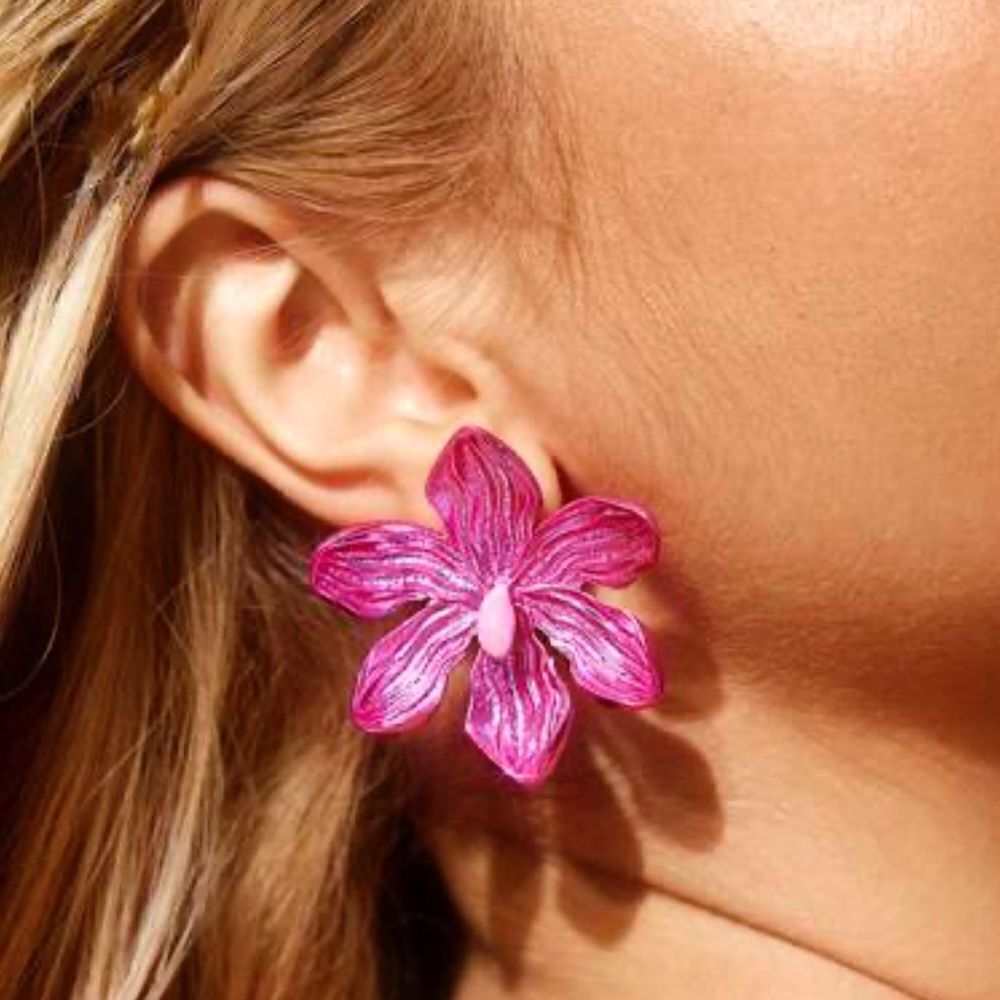 Orchid earrings N418